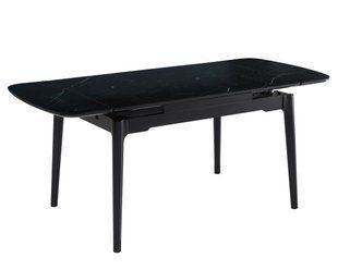 Стіл INTARSIO DUBLIN CERAMIC 120(180)*80 чорний мат/чорний каркас