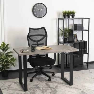 Стол MEBEL ELITE ALTE MAX 130х65 см бетон / черный