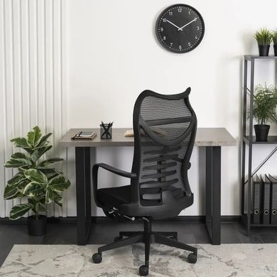 Стол MEBEL ELITE ALTE MAX 130х65 см бетон / черный