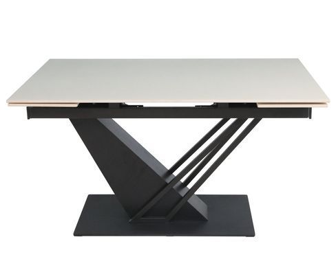 Стіл INTARSIO FERNANDO CERAMIC 140(200)*90 бежевий/чорний