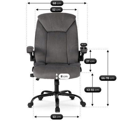 Офісне крісло MEBEL ELITE COMFORT Welur Сірий