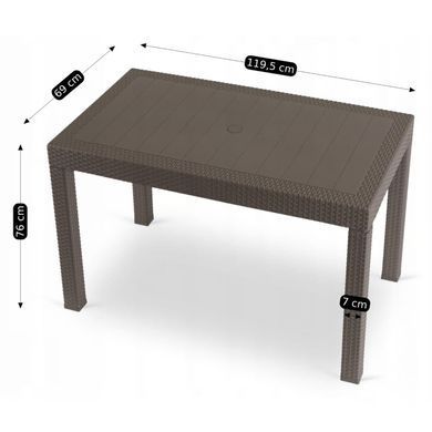 Садовий стіл MEBEL ELITE FARGO 120*69 см Коричневий