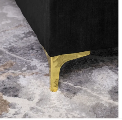Ліжко двоспальне оксамитове MEBEL ELITE MARCELO Velvet 160x200 см чорний