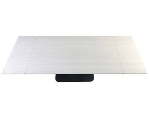 Стіл INTARSIO OVIDIO CERAMIC 160(240)*90 білий дуб/чорний каркас