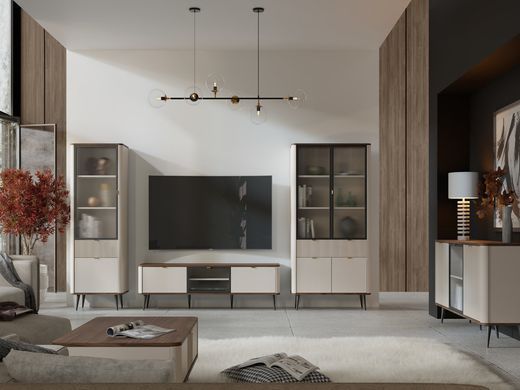 Витрина MARLY REG 3 Кашемир/Орех JUREK MEBLE