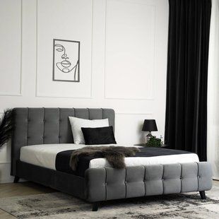 Ліжко MEBEL ELITE LINO 140x200 см Темно-сірий