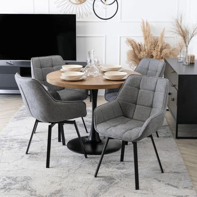 Обідній стілець поворотний MEBEL ELITE LUNA 2 Сірий