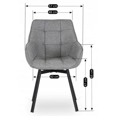 Обідній стілець поворотний MEBEL ELITE LUNA 2 Сірий