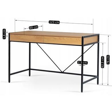 Письменный стол MEBEL ELITE ALLY 123 см Золотой дуб / Черный