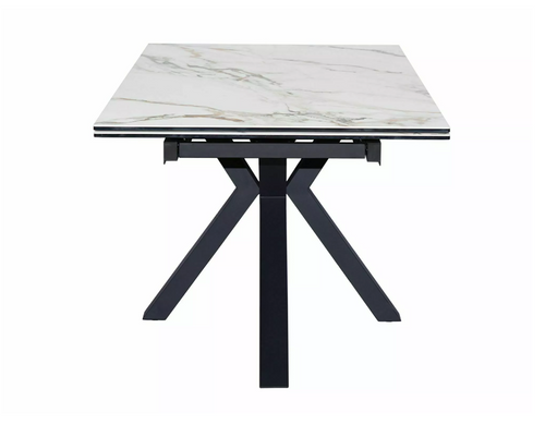 Стол обеденный Columbus Ceramic AMBER BIANCO 160(240)X90 см Белый Мат / Черный мат