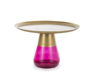 Журнальный столик Tiffany B 70x70 см Золотой/Розовый SIGNAL