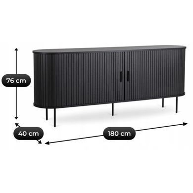 Комод MEBEL ELITE TRISH 180 см Черный