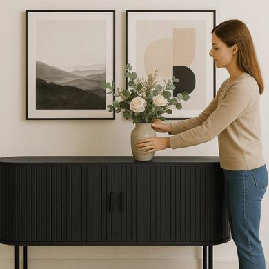 Комод MEBEL ELITE TRISH 180 см Черный