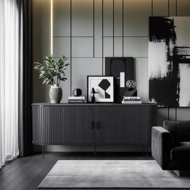 Комод MEBEL ELITE TRISH 180 см Черный