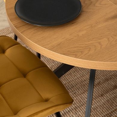 Розкладний обідній стіл MEBEL ELITE DORIAN 80(160)*80 Дуб золотий/Чорний
