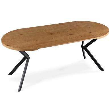 Розкладний обідній стіл MEBEL ELITE DORIAN 80(160)*80 Дуб золотий/Чорний