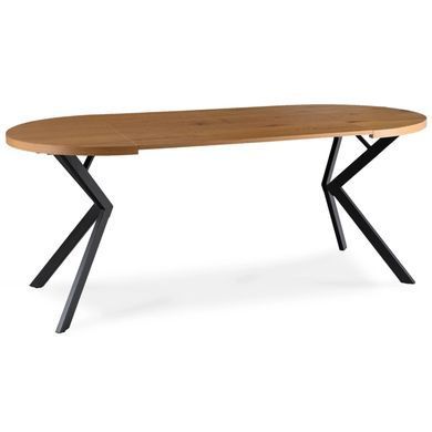 Розкладний обідній стіл MEBEL ELITE DORIAN 80(160)*80 Дуб золотий/Чорний