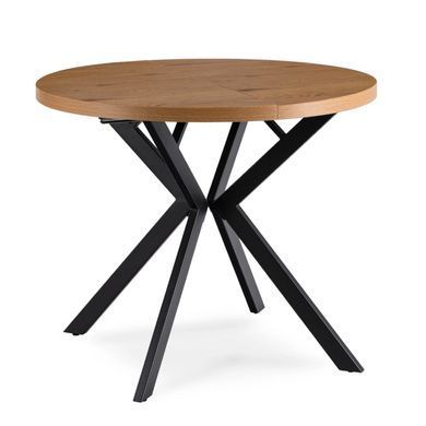 Розкладний обідній стіл MEBEL ELITE DORIAN 80(160)*80 Дуб золотий/Чорний