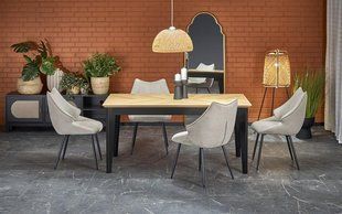 Стол EDMONDO 160(240)х90 см Натуральный / Черный HALMAR