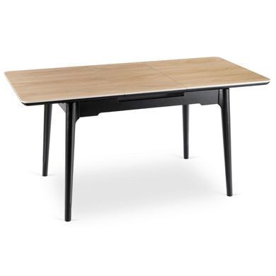 Розкладний обідній стіл MEBEL ELITE SAMER 120(160)*80 см Дуб золотий/Чорний
