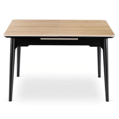 Розкладний обідній стіл MEBEL ELITE SAMER 120(160)*80 см Дуб золотий/Чорний