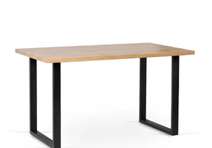 Стіл кухонний MEBEL ELITE GLOS 135х80 см Золотий дуб / Чорний