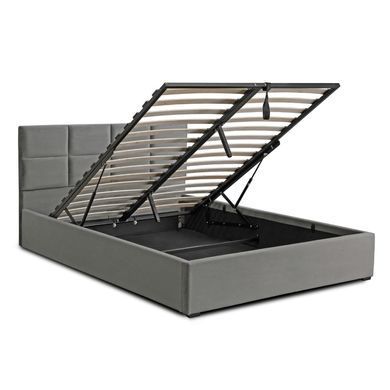 Ліжко MEBEL ELITE MANDA Welur 140x200 см Сірий