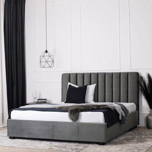 Кровать MEBEL ELITE MARI Welur 140x200 см Серый