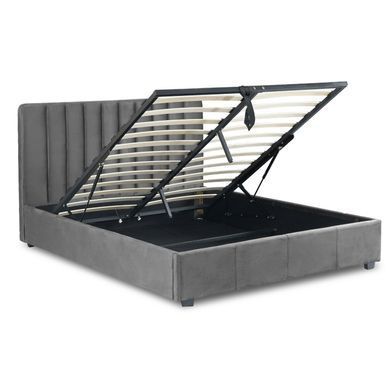 Ліжко MEBEL ELITE MARI Welur 140x200 см Сірий