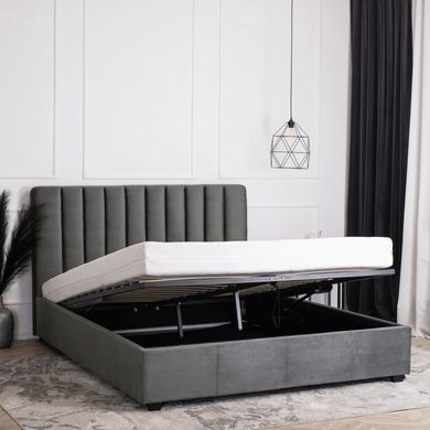 Ліжко MEBEL ELITE MARI Welur 140x200 см Сірий