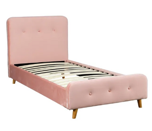 Ліжко односпальне оксамитове MEBEL ELITE 90x200 MIKEL Velvet рожевий