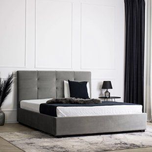 Кровать MEBEL ELITE TINGA Welur 140x200 см Серый