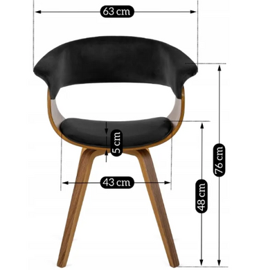 Стілець оксамитовий MEBEL ELITE OHIO 2 Velvet Чорний / Натуральний