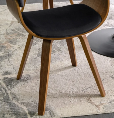 Стілець оксамитовий MEBEL ELITE OHIO 2 Velvet Чорний / Натуральний