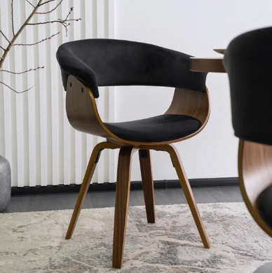 Стілець оксамитовий MEBEL ELITE OHIO 2 Velvet Чорний / Натуральний