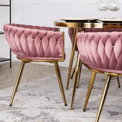 Стул бархатный MEBEL ELITE CAPRI Velvet Розовый / Золотой
