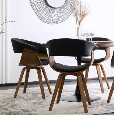 Стілець оксамитовий MEBEL ELITE OHIO 2 Velvet Чорний / Натуральний