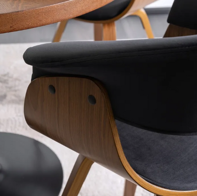 Стілець оксамитовий MEBEL ELITE OHIO 2 Velvet Чорний / Натуральний