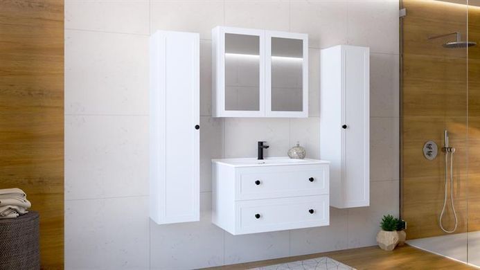 Шкаф настенный с зеркалом TORETO 70x80/2D Белый HALMAR